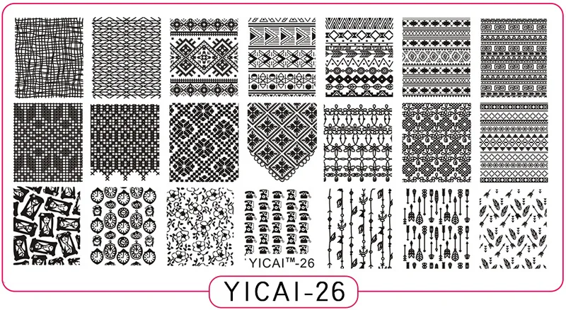 Металлическая глубокая гравировка, штамп для ногтей 6,5*12,5 см, YICAI 3D, для Хэллоуина, Космический цветочный узор, для ногтей, штамповка, пластины(1-40