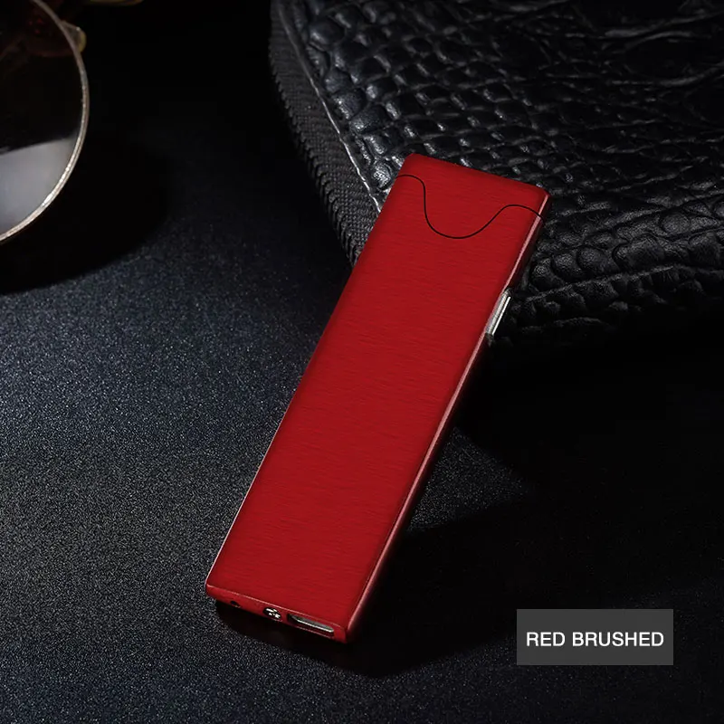 S1801 Индукционная портативная тонкая металлическая usb зажигалка с ветрозащитным