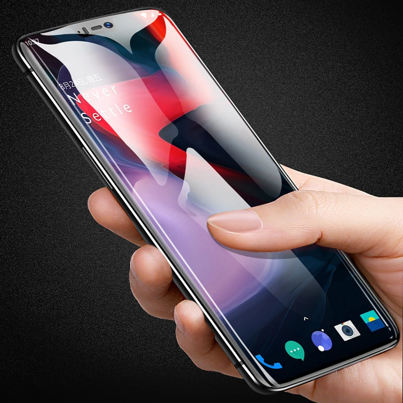 5D изогнутое закаленное стекло для OnePlus 6T 4D полное клеевое Защитное экрана Flim Five 1 +