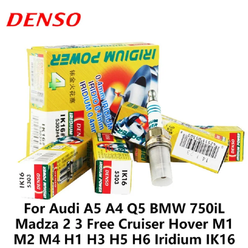 4 шт./компл. DENSO автомобильная свеча зажигания для Audi A5 A4 Q5 BMW 750iL Madza 2 3 бесплатно