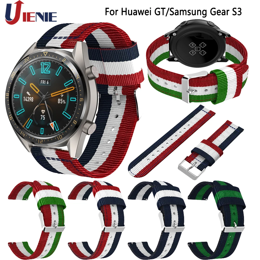 22 мм нейлоновый ремешок для Samsung Gear S3 Classic Frontier Galaxy Watch 46 Huawei GT 2 умный Браслет часов