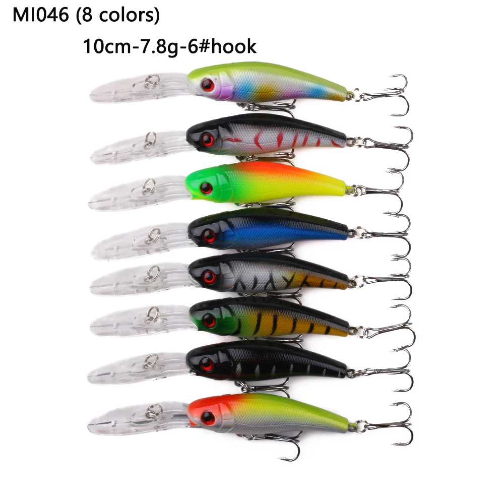 HENGJIA Minnow 43 шт./лот Fly рыболовная приманка набор Китай твердая с крючком воблер Карп