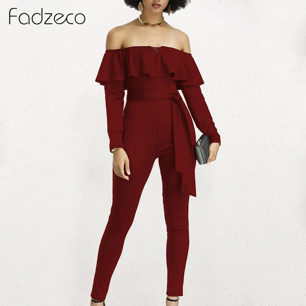 Fadzeco африканская одежда для женщин с длинным рукавом открытыми плечами оборками