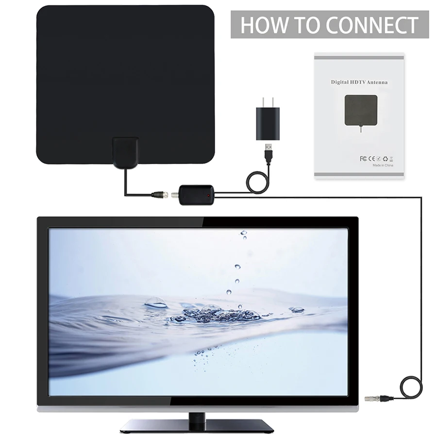 2019 Новая цифровая DVB T ТВ антенна 80 Miles 1080 P HD антенный усилитель сигнала приемник