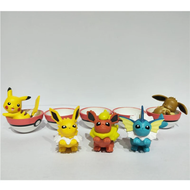5 шт./компл. Takara Tomy Pokemon аниме Pikachu Eevee Jolteon vaporion Flareon мини ПВХ фигурки подарки для