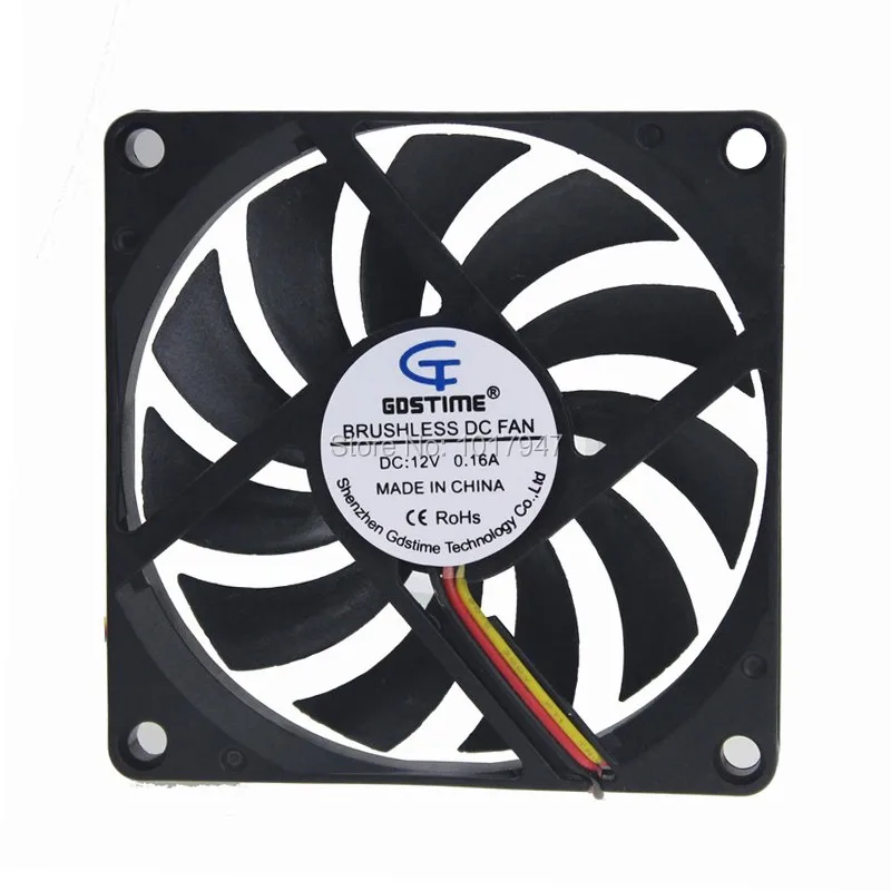100 штук в партии Gdstime DC 12V 3Pin 80mm x 10mm 8010 PC чехол радиатор мотор кулер охлаждающий
