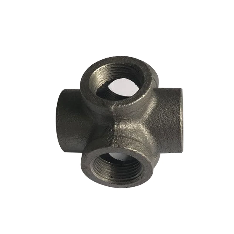 2Pcs/Lot G3/4&quot DN20 Black Side Outlet Cross Iron Cast Pipe Fittings Industrial Style Storage Holders Brackets | Обустройство дома
