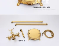 Free ship Gold finish PVD ClawFoot Bath Tub Bathtub shower Faucet Hand Shower free standing mounted