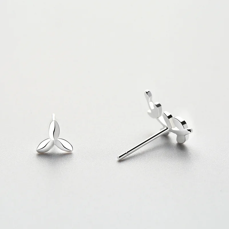 INZATT Trendy 100% 925 Sterling Silver Leaf Stud Earrings For Women Birthday Party Promotion Charm Fashion Style Jewelry Gifts | Украшения