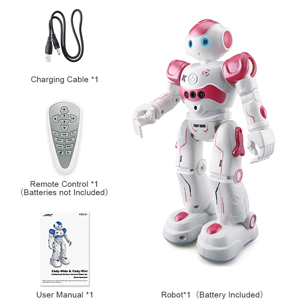 JJR/C JJRC R2 CADY WINI Intelligent Programming Gesture Control Robot RC Toy Gift for Children Kids Entertainment Music | Игрушки и