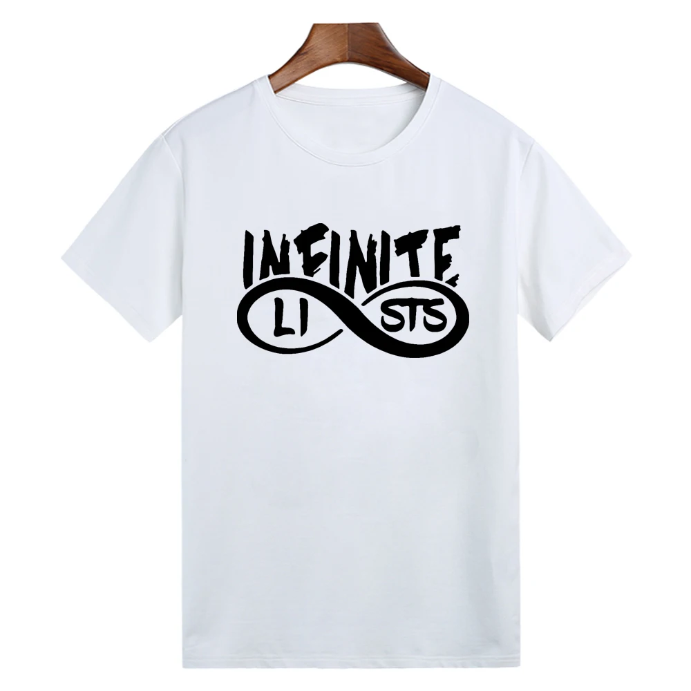 Мужская и женская футболка с коротким рукавом Infinite Lists Merch | одежда
