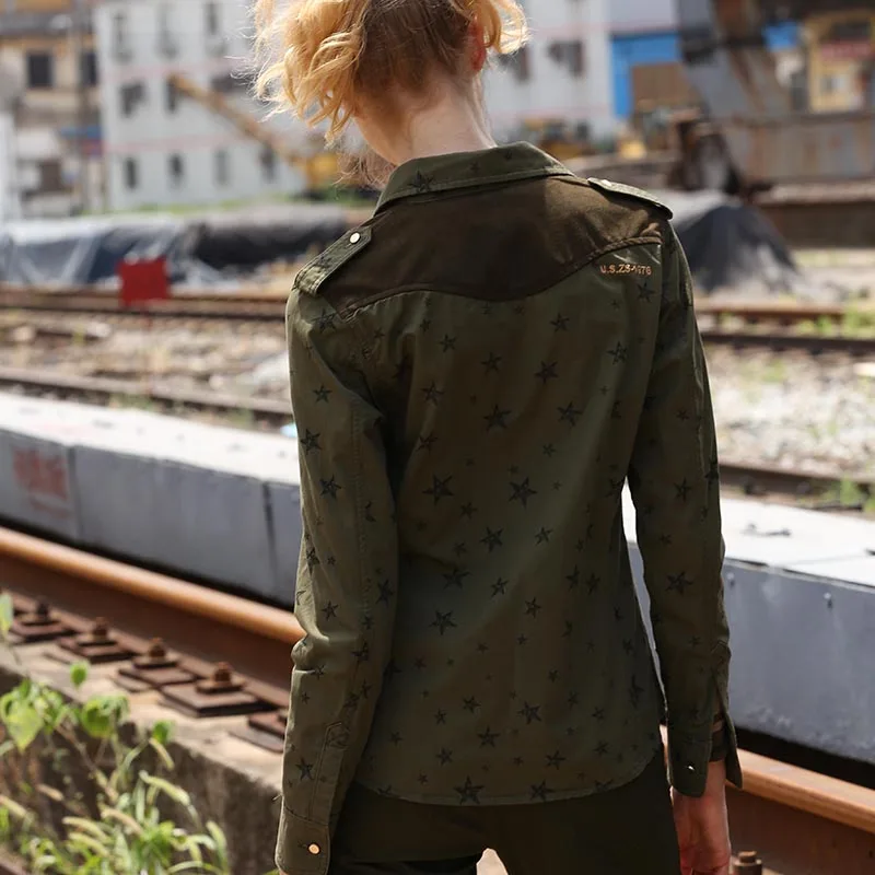 Рубашка женская осенняя повседневная хлопковая с длинным рукавом отложным