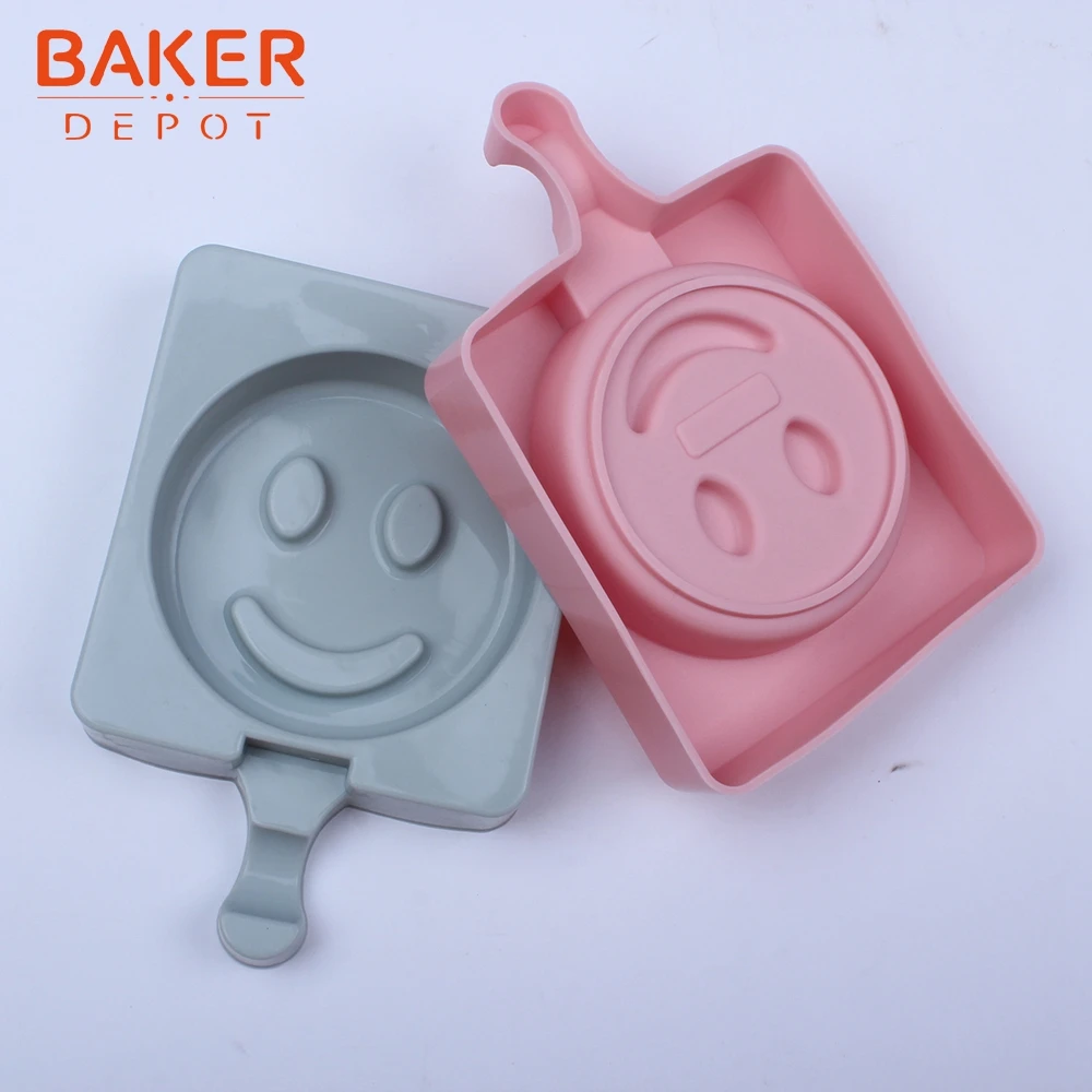 BAKER DEPOT smile face силиконовая машина для мороженого замороженный ледяной куб лоток