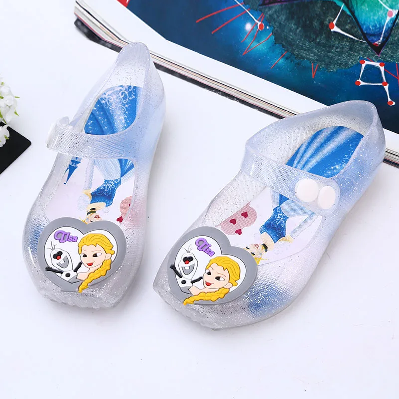 Disney/сандалии с мягкой подошвой для девочек из мультфильма «Холодное сердце»; Новинка года; летние мягкие сандалии принцессы Эльзы и Анны; пляжная обувь