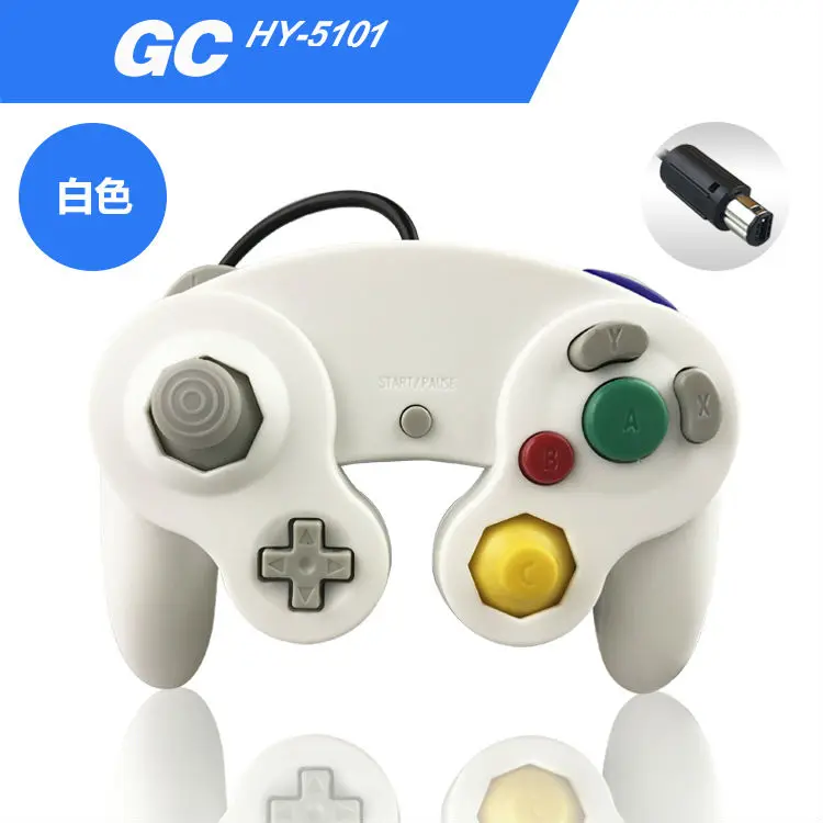 white-GC port Полный геймпады для Gamecube контроллер проводной ручной джойстик для NAND для GC контроллер для MAC компьютера ПК - Цвет: white-GC port