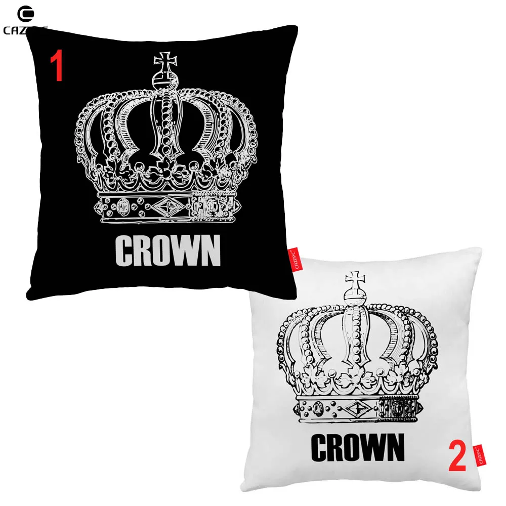 Черный и белый король королева благородная Корона печать на заказ Чехол для