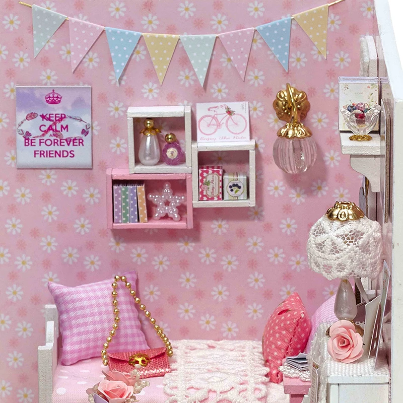 mylb Doll House Furniture Diy Miniature Dust Cover 3D Wooden Miniaturas Dollhouse Toys for Christmas | Houses