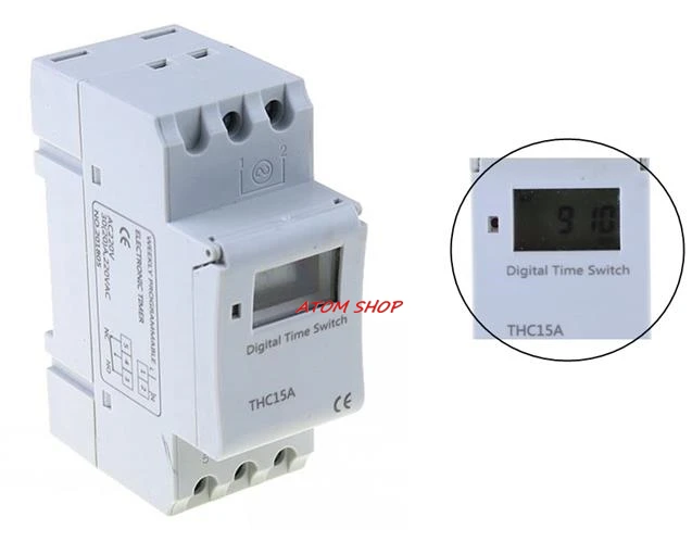 Цифровой программируемый таймер с DIN рейкой THC15A 220 В|220v din rail|digital programmable timerswitches |