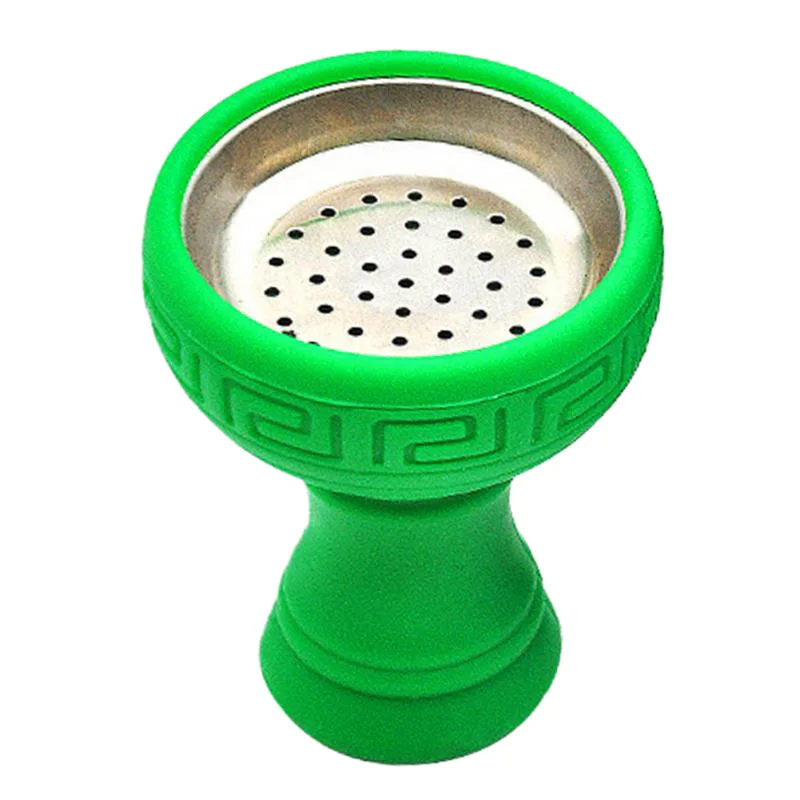 Green Силиконовая кальянная чаша, силиконовая головка из нержавеющей стали, аксессуары для дыма - Цвет: Green