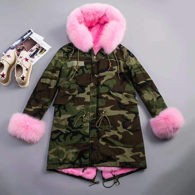 (TopFurMall) разноцветное роскошное Женское зимнее пальто куртка Толстая Женская