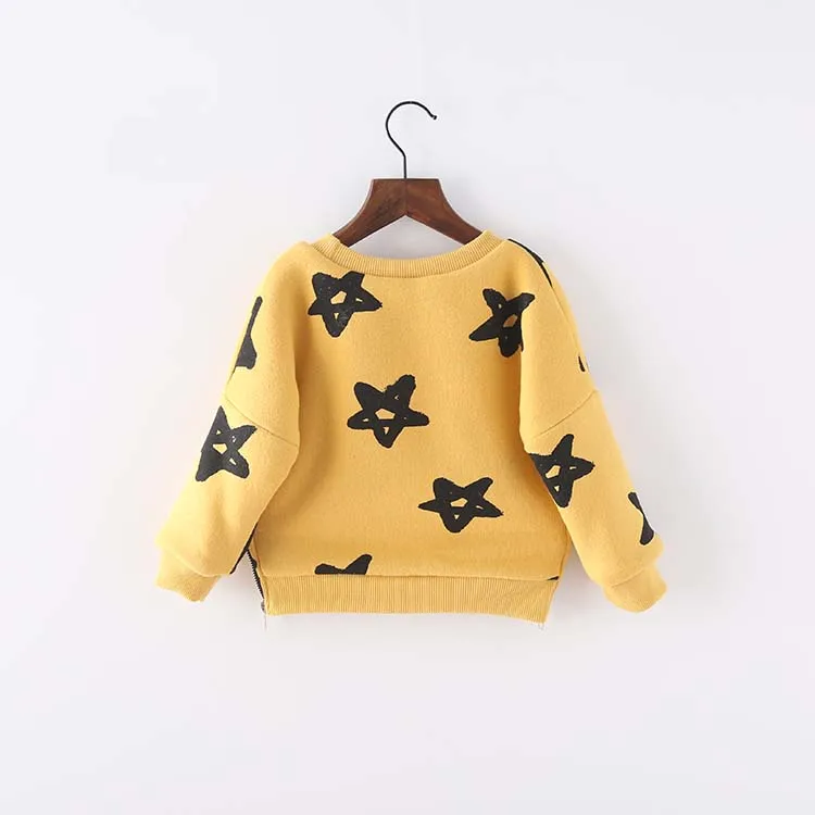 2016 Новая мода зима девочек и мальчиков дети толстовка звезды шаблон Двойной