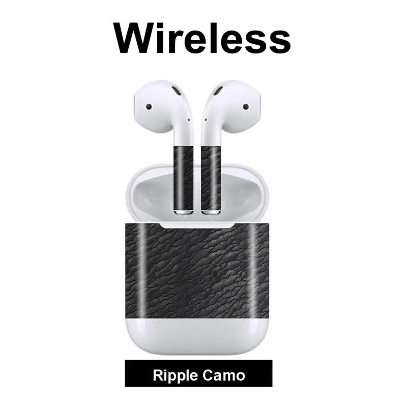 E-Ripple Camo 3D камуфляж крокодил углеродное волокно Броня деревянная дизайнерская наклейка для кожи для Apple Airpods Наклейка защитная наклейка пленка для наушников - Цвет: E-Ripple Camo