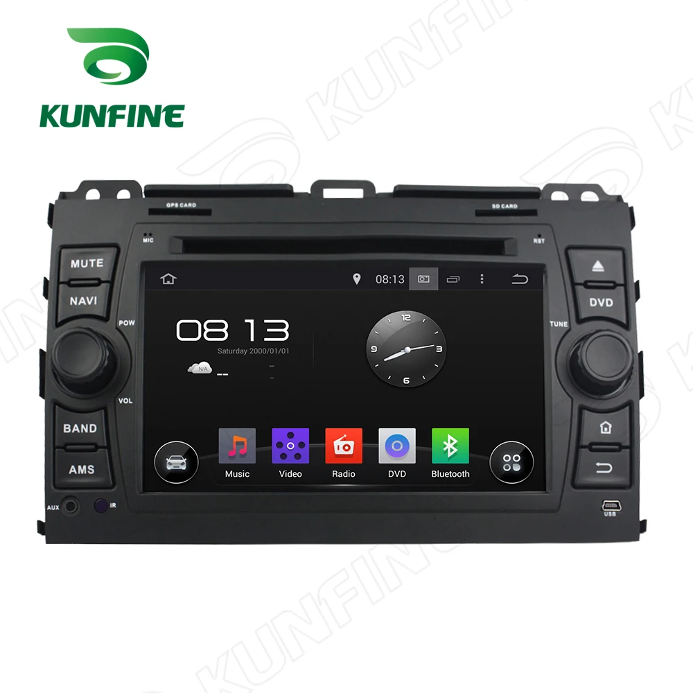Quad Core 1024*600 Android 5.1 Car DVD GPS Navigation Player Stereo for TOYOTA Prado 2006-2010 Radio Wifi Bluetooth | Автомобили и