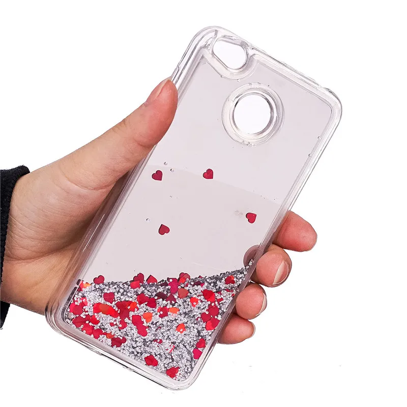 For Coque Xiaomi Redmi 4X TPU Case 4 X Cover Silicone Transparent Glitter Dynamic Liquid Phone Cases Xiami |