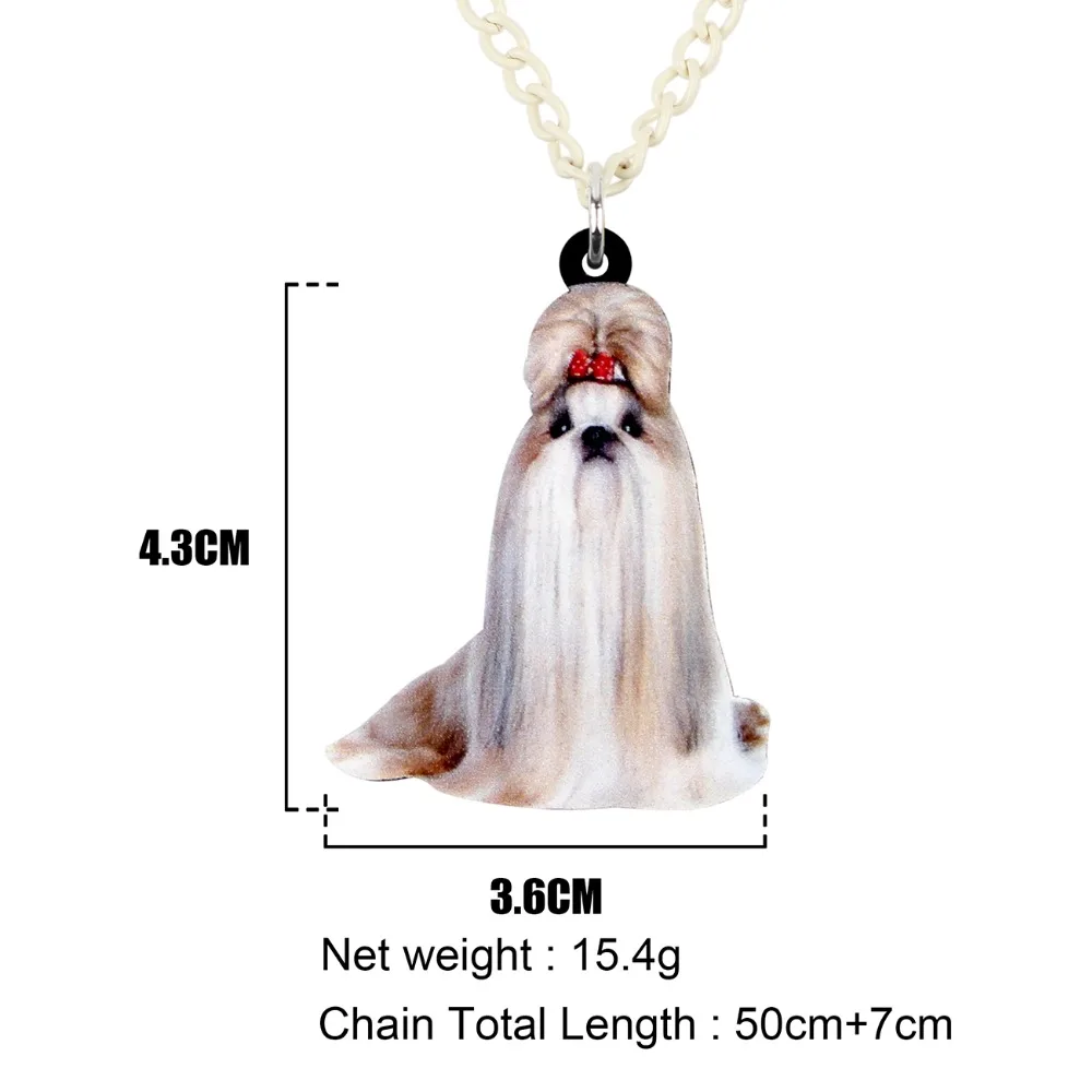 WEVENI акриловое колье китайская Shih Tzu Подвеска для ожерелья собак цепочка чокер