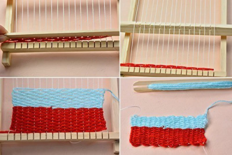 

New Christmas Gift Wood Knitting Loom Yarn Shuttle Comb DIY Handmade Craft Tool Educational Toy Kit