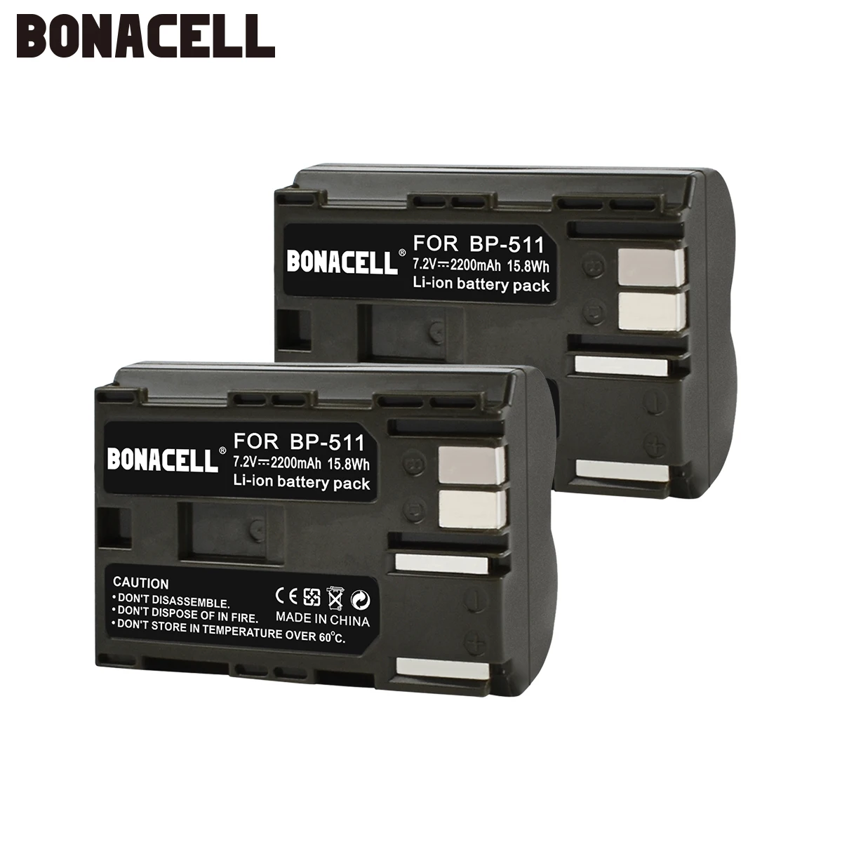 

Bonacell 2200mAh BP-511 BP-511A BP 511A for Camera Battery BP511 BP 511 For Canon EOS 40D 300D 5D 20D 30D 50D 10D G6 L50