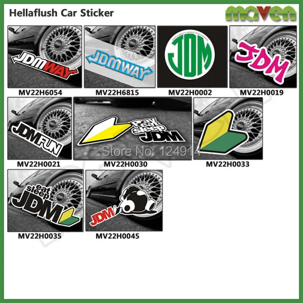 Drop shipping 10pcs Waterproof Removable Adhesive Hellaflush Vinyl Car Graffiti Sticker Decal JDM Bomb Accessories |