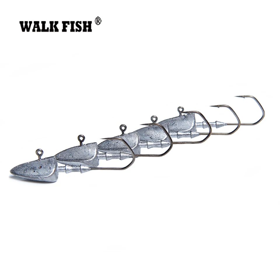 Walk Fish 5 шт./лот крючки с головкой 3 г 7 10 14 20 крючок свинцовой для приманки джиг