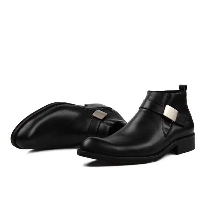 MYCOLEN New 2018 Autumn Winter Shoes Men Genuine Leather Chelsea Boots Pointed toe Men's Male Buckle Strap Brand | Обувь