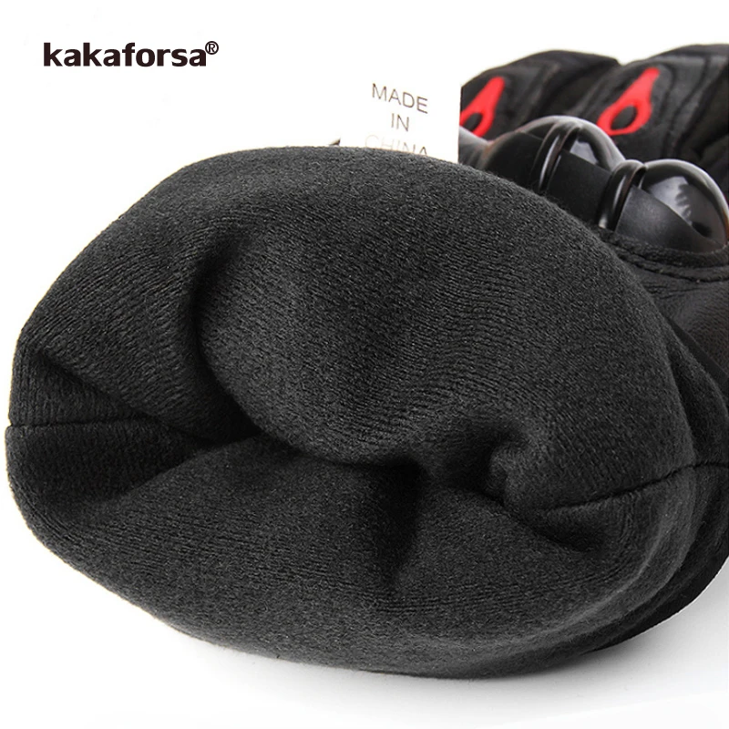 Kakaforsa мужские кожаные перчатки для катания на лыжах с сенсорным экраном теплые