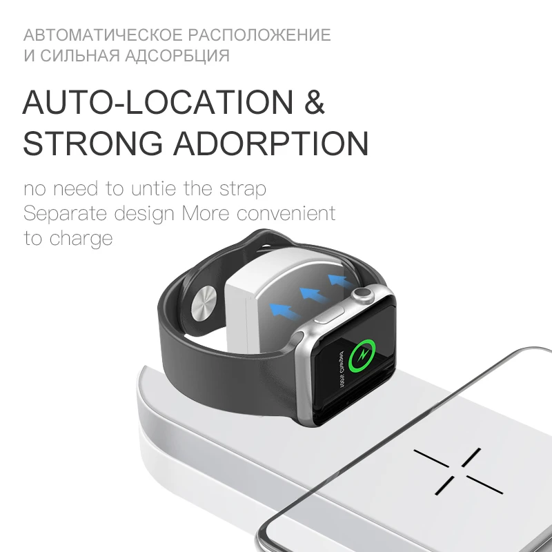 ESVNE 3 в 1 QI Беспроводное зарядное устройство для iPhone X Xr XS Max Быстрая зарядка Apple Watch 2