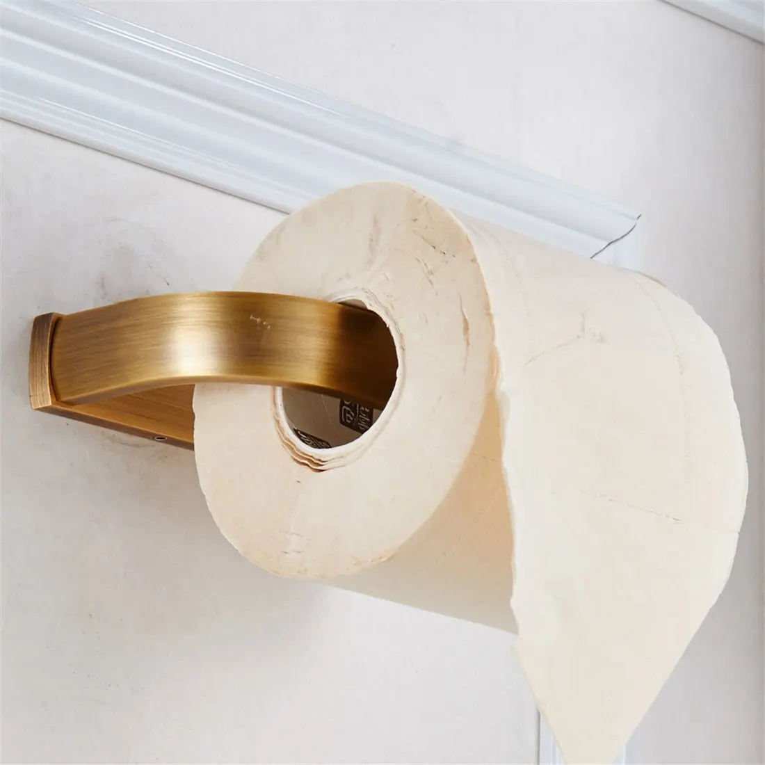 Solid Antique Brass Finish Material Toilet Roll Paper Holders Towel Ring Hangers 2-Piece Bath Collection Set Wall Mount | Обустройство