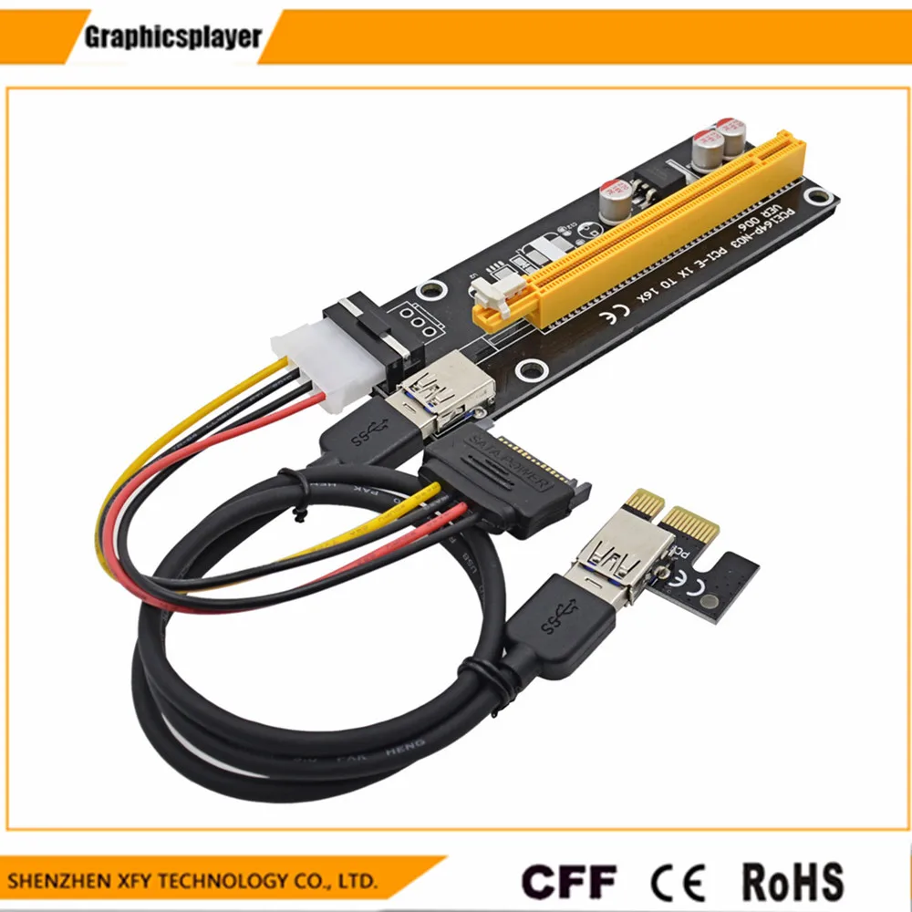 Оптовая продажа USB 3 0 PCI E Express 1X 4x 8x 16x расширитель переходника карта SATA 15pin папа к 4pin
