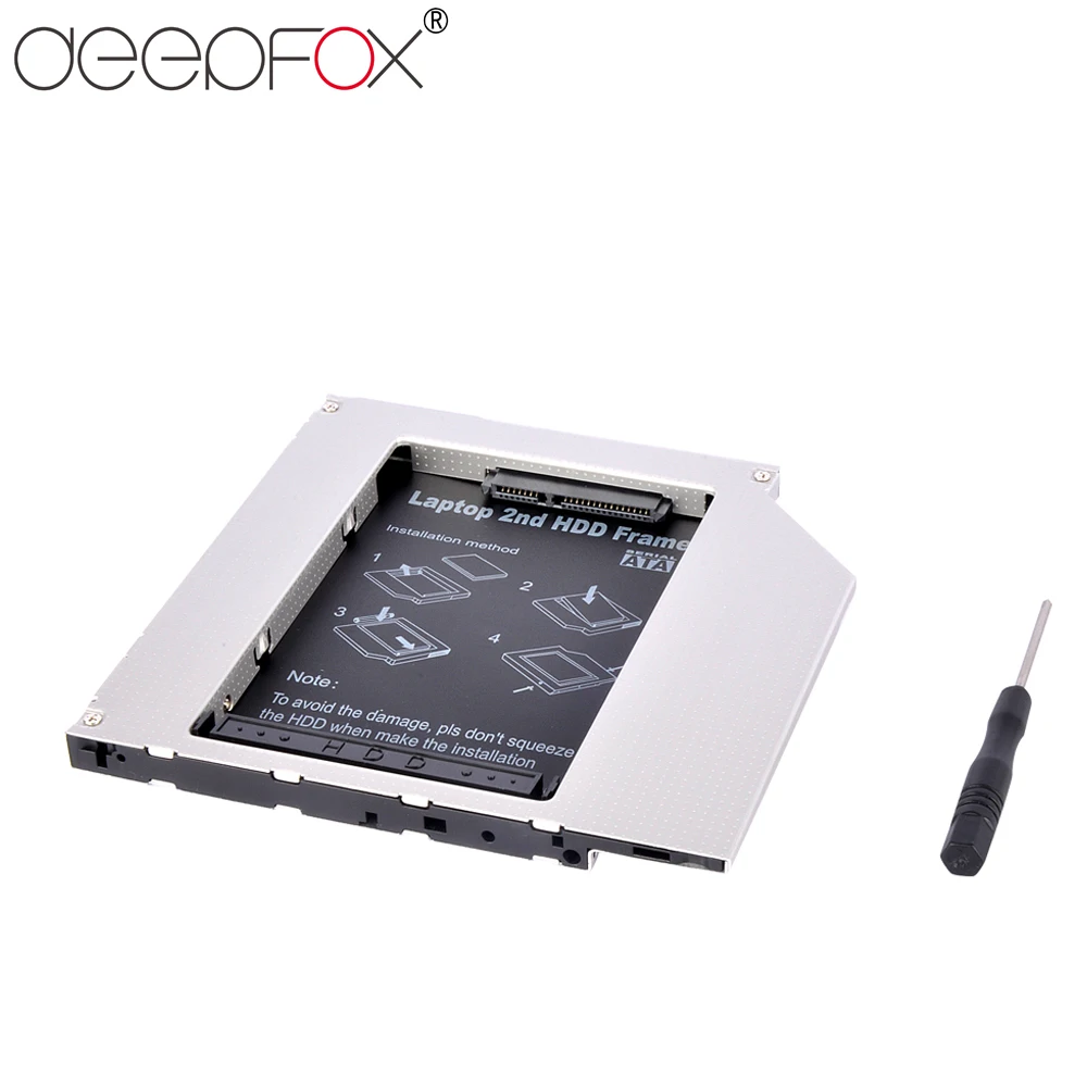 Алюминиевый карман для второго жесткого диска DeepFox 9 5 мм SATA 3 0 2 дюйма ТБ SSD чехол
