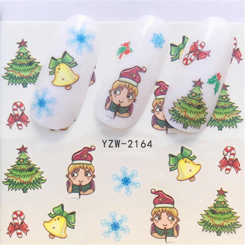 

1 Sheet Christmas Tree/Nntelope/Santa Claus Styles Nail Art Water Transfer Stickers Colorful Full Tips Designed