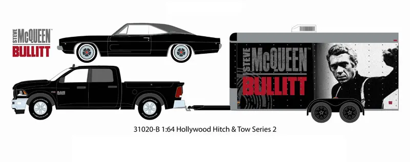 Зеленый светильник 1: 64 Steve McQueen Bullitt- Ram2500 бутик сплава игрушки для детей Детские игрушки модель оригинальная коробка