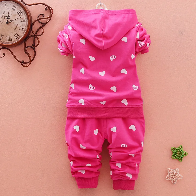 Новые детские комплекты розового цвета на весну и осень для маленьких девочек с