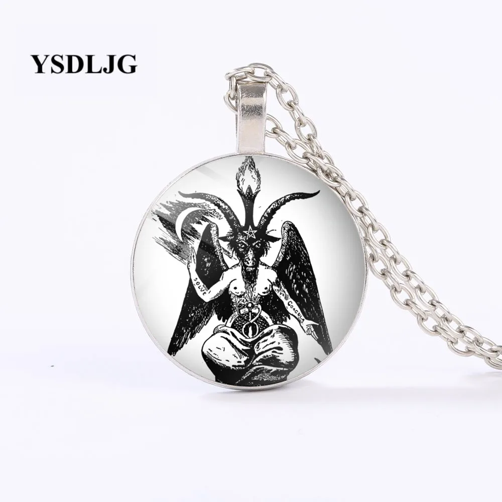GDRGYB Esoteric ожерелье символ Baphomet голова козла Пентаграмма оккультный подарок