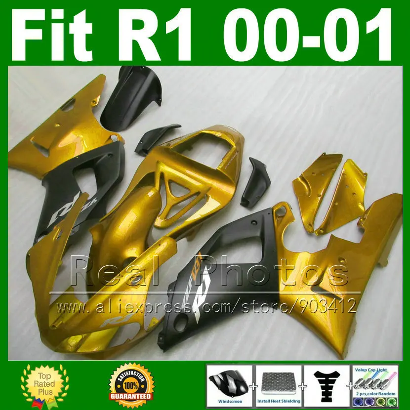 Обтекатели золотого цвета для YAMAHA 2000 2001 YZF R1 комплекты из АБС пластика YZFR1 00 01 YZF1000