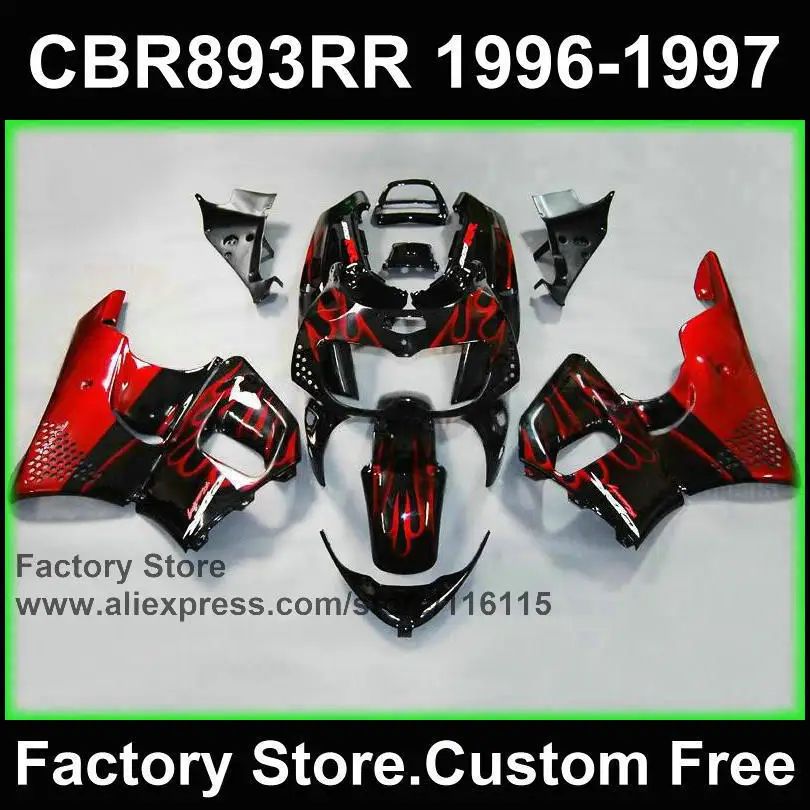 Обтекатели для мотоцикла HONDA 1996 1997 CBR900RR CBR 893RR 96 97 fireblade red flame 893 7 подарков |