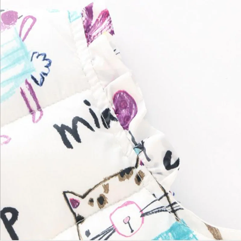 

Girls Vests Children's Down Cotton Warm Vest Baby Girls Sweet graffitiWaistcoat Kids Vest Outerwear 2-7 Years