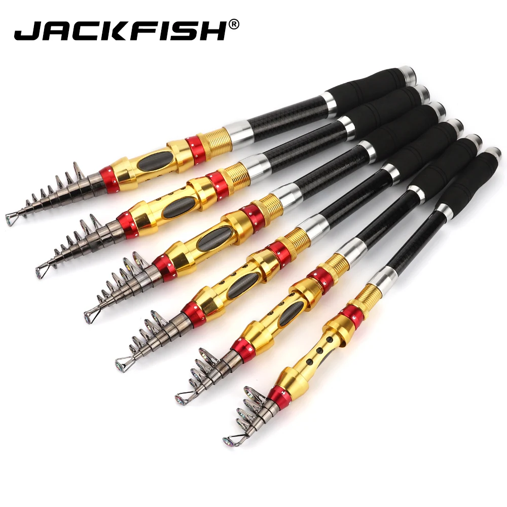 JACKFISH спиннинг телескопическая удочка 1,8 м-3,6 м портативная спиннинговая Удочка 98% углеродная удочка для морской рыбалки снасти