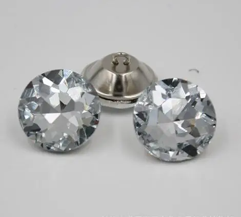 

200pcs 25mm Rhinestone Stone Flower pull clasp Crystal Soft package gemstone button sofa setting Glass gem Flower pull buttons