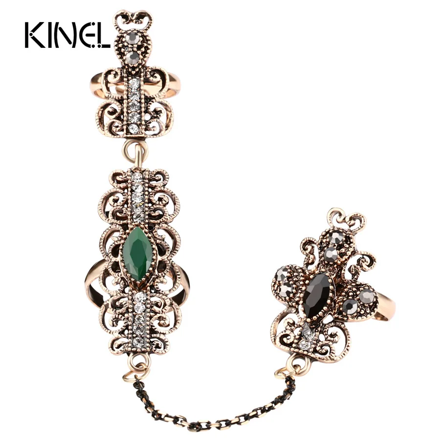 Женское Винтажное кольцо регулируемое на два пальца|antique gold ring|finger ringtwo finger ring |