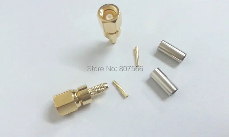 100 шт. медный гнездовой контакт SMC обжим для RG316 LMR100 RG174 RF коаксиальный|connector